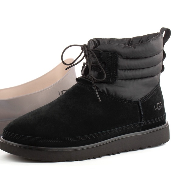 UGG Mens Classic Mini Lace Up Weather Snow Boots Black main image 6